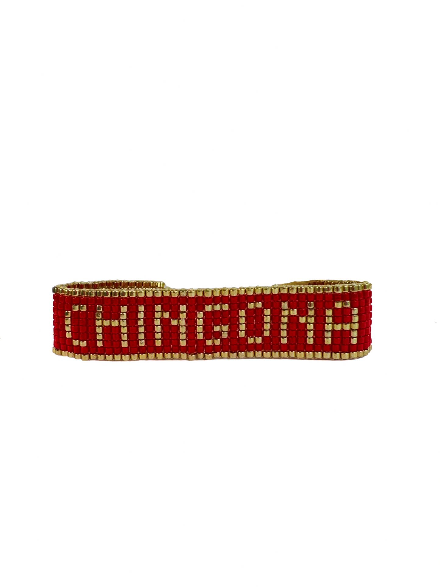 Brazalete CHINGONA rojo y dorado