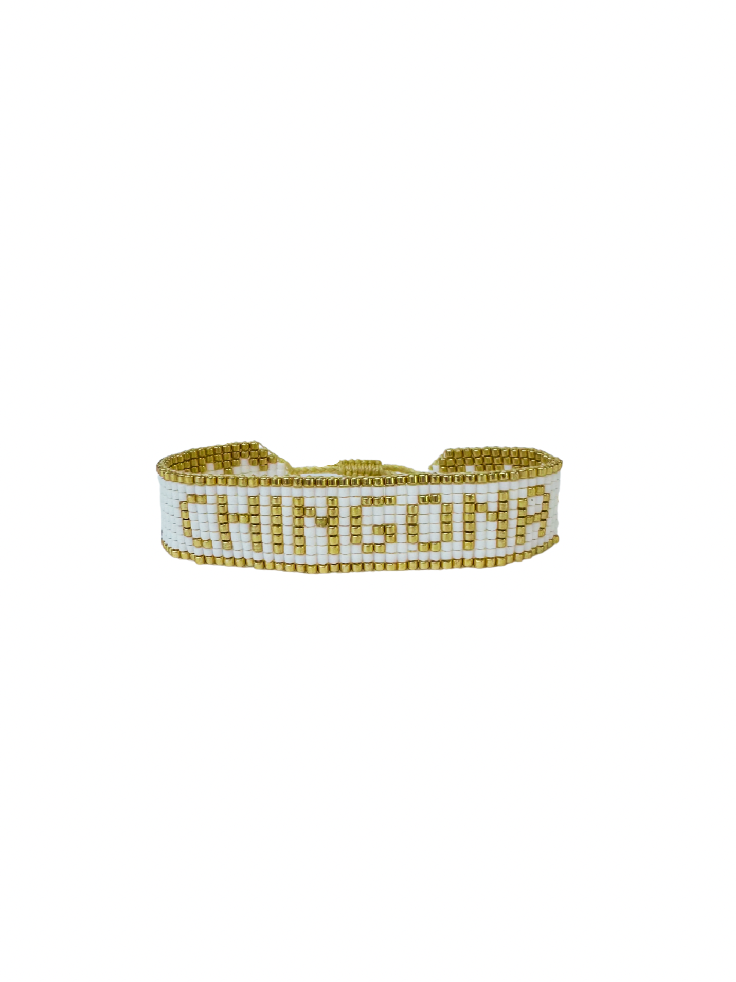 Brazalete CHINGONA blanco y dorado