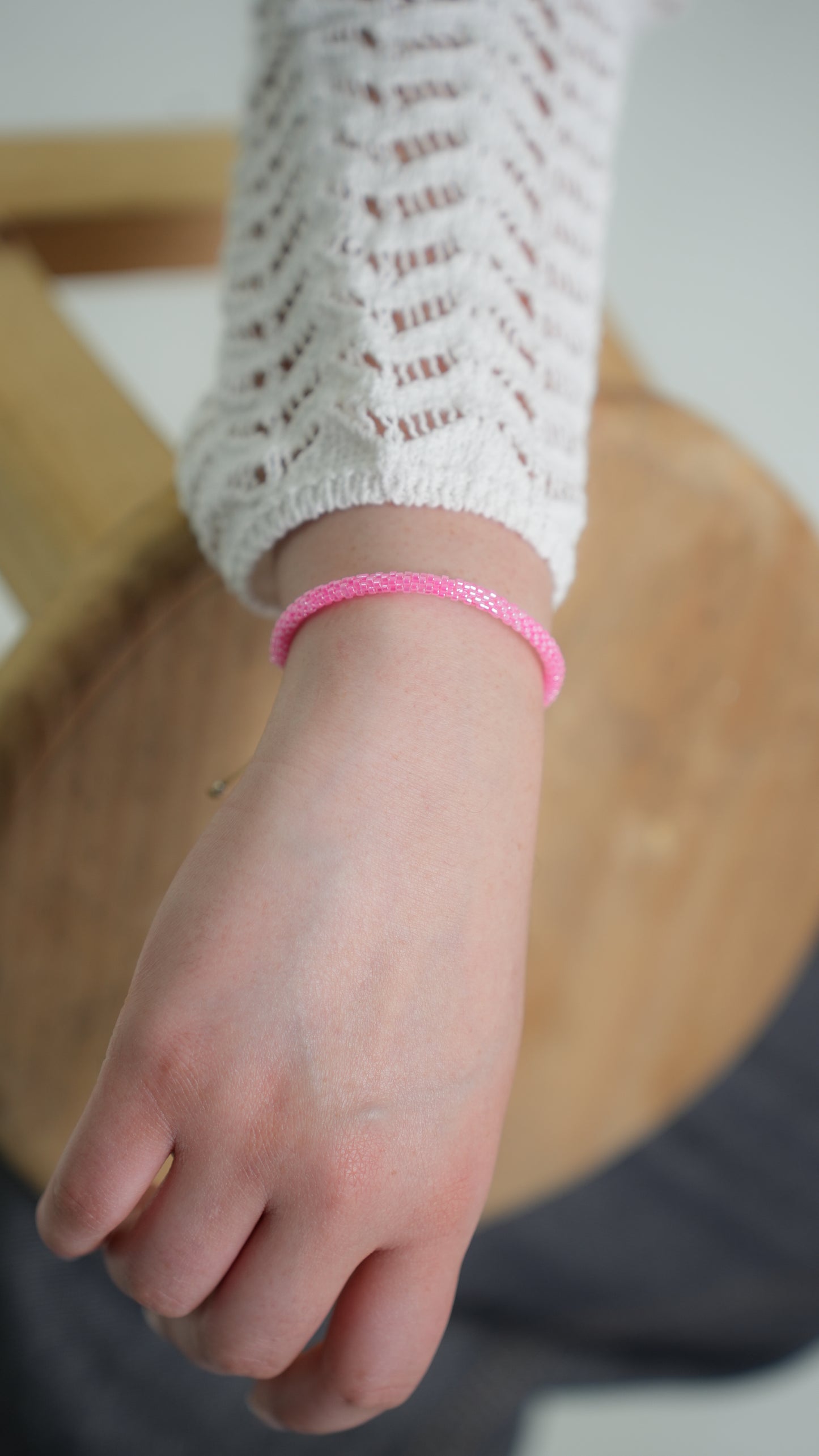Pulsera Miyuki redondas rosa