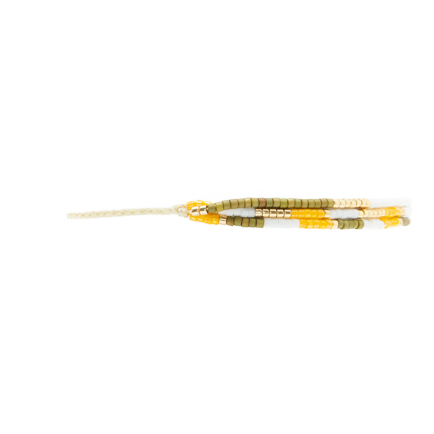Pulsera Miyuki CLEOPATRA amarillo oro militar blanco