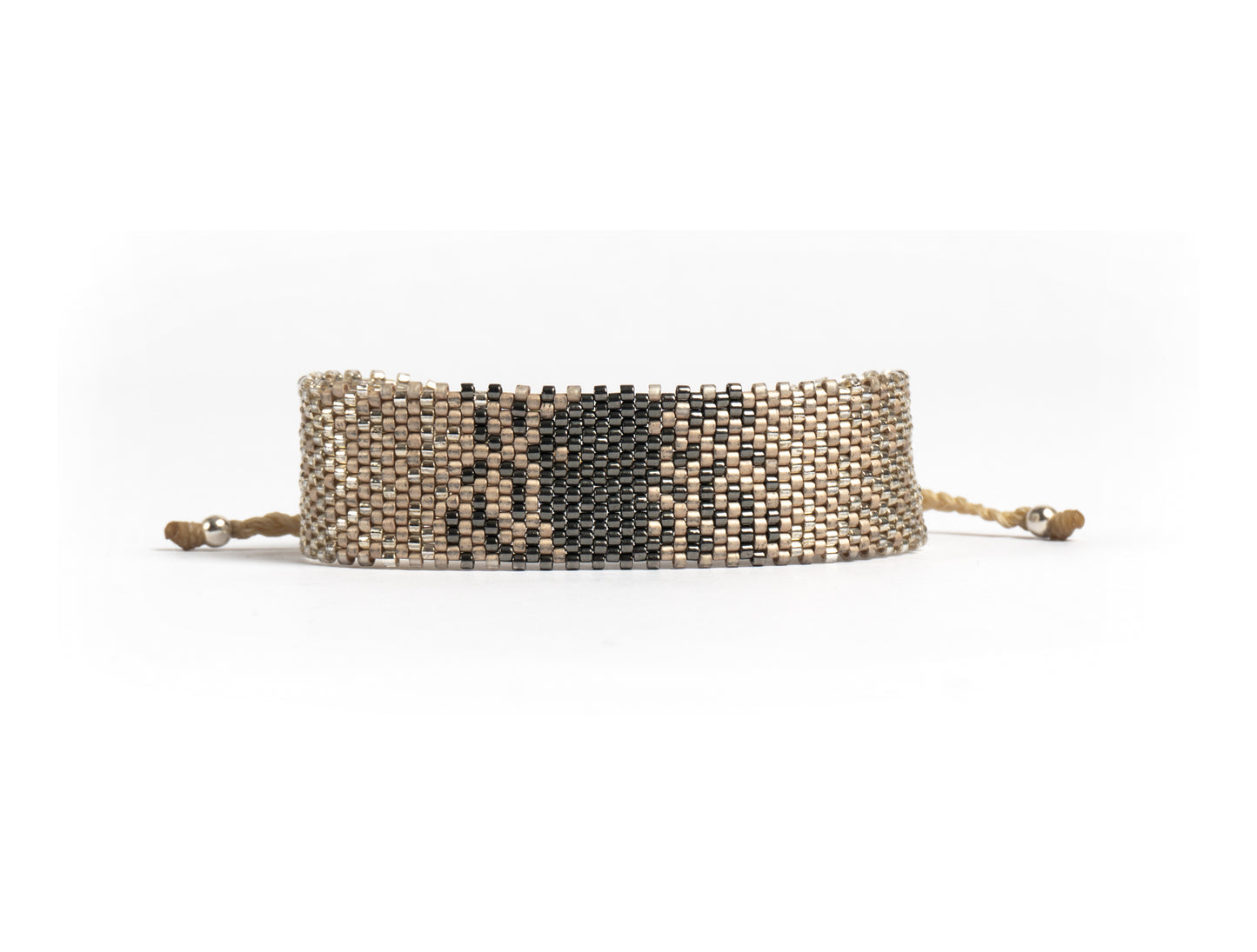 Pulsera Miyuki grande combinacion plata oxford