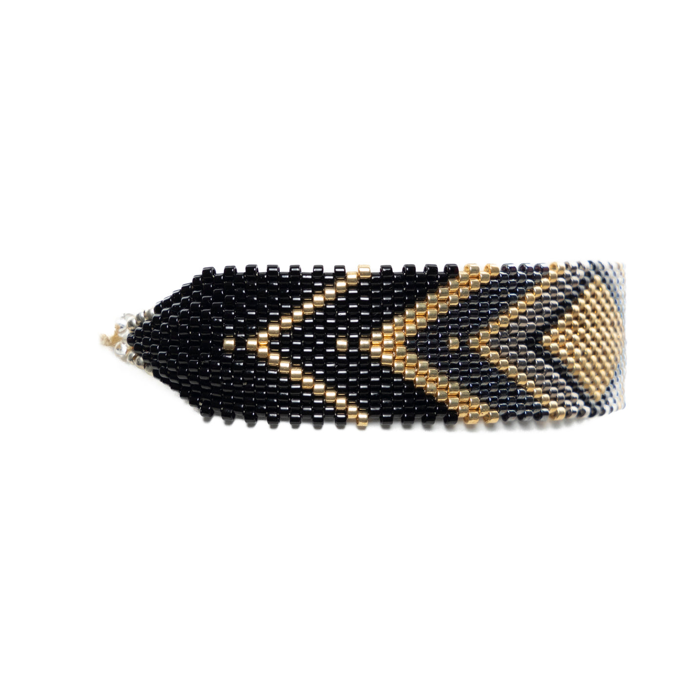Pulsera Miyuki grande Rombo negro dorado