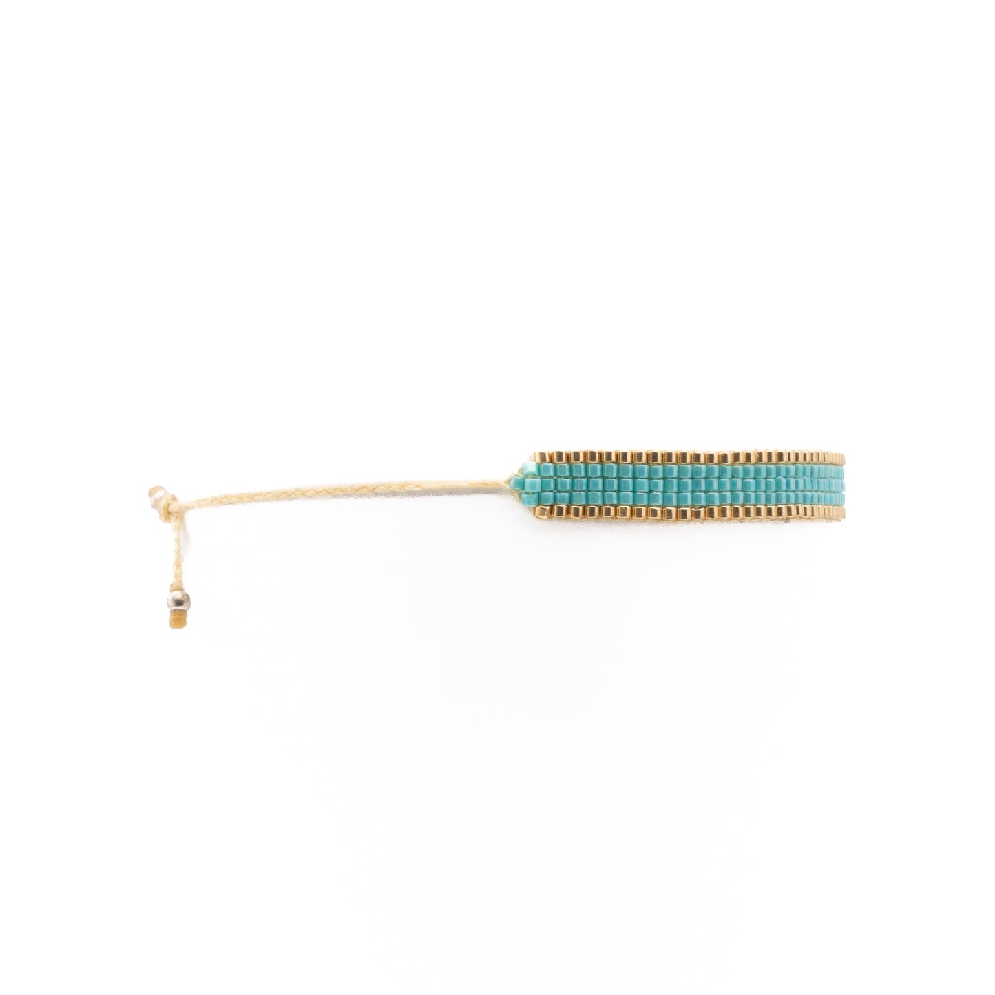 Pulsera MIYUKI chica verde aqua orilla oro