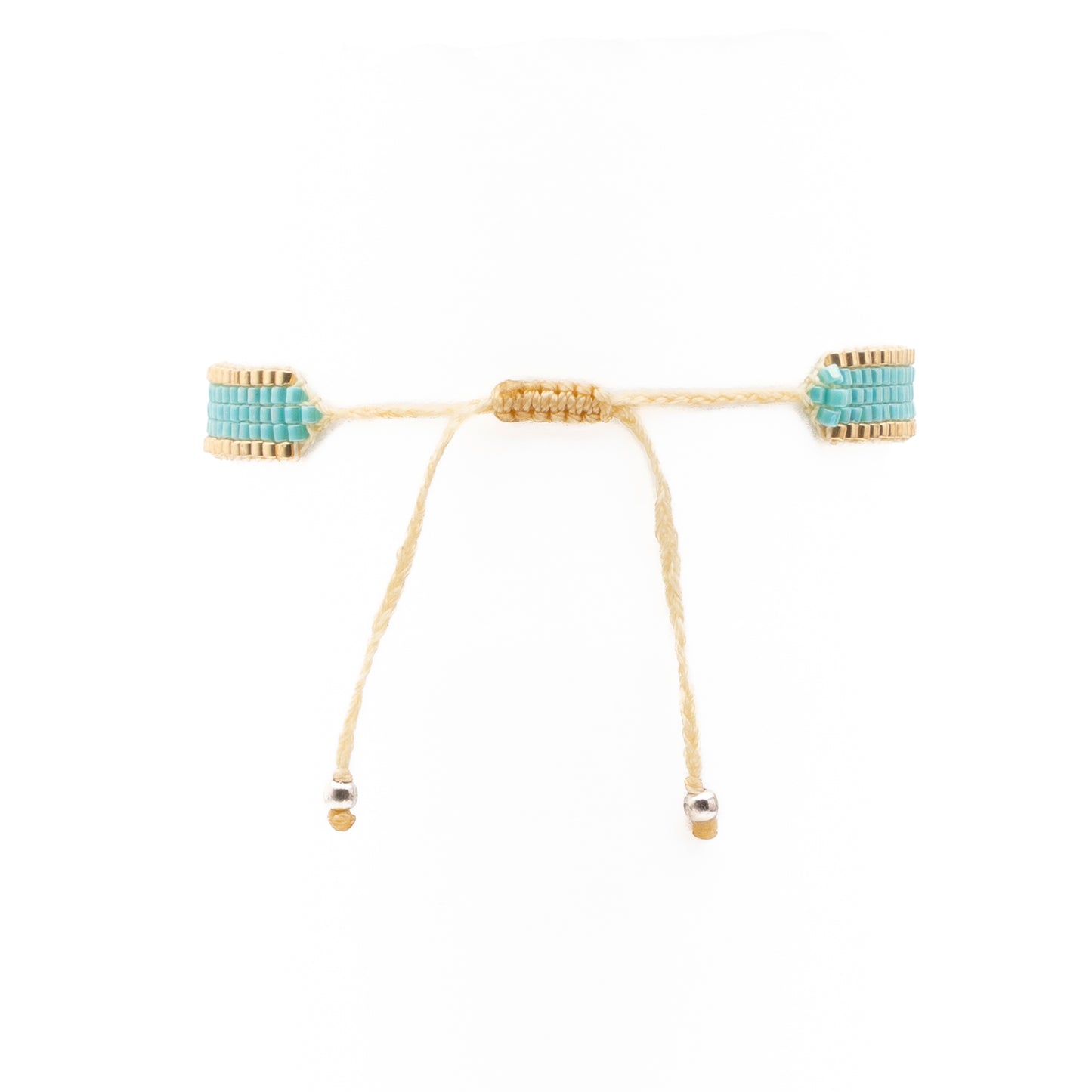 Pulsera MIYUKI chica verde aqua orilla oro