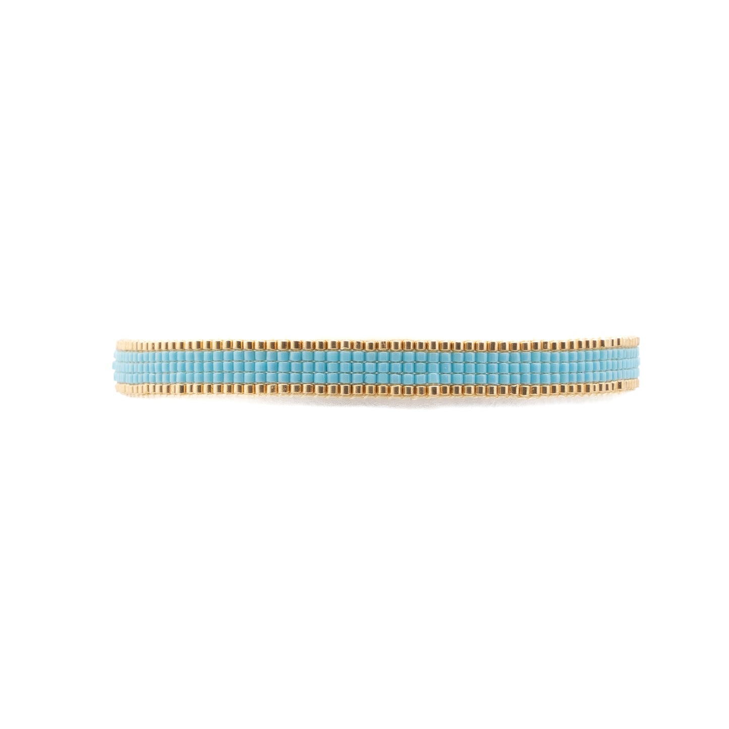 Pulsera Miyuki chica azul orilla oro