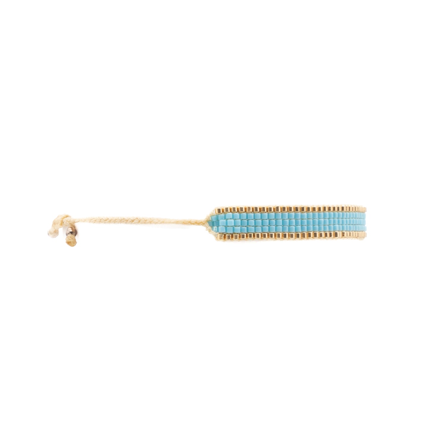 Pulsera Miyuki chica azul orilla oro