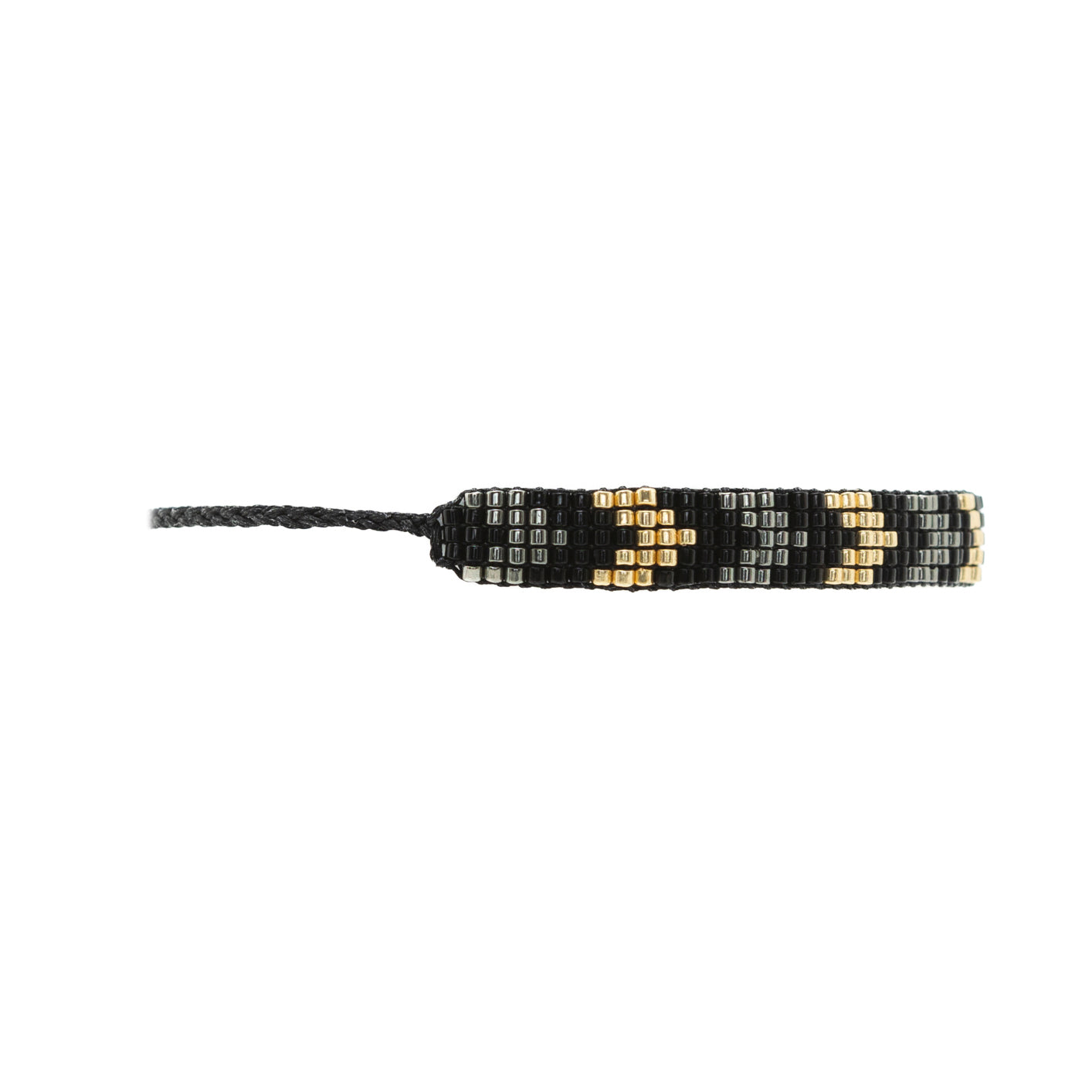 Pulsera Miyuki chica flechas negro oro oxford