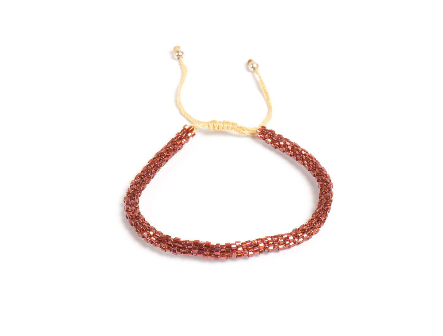 Pulsera Miyuki redondas tinto