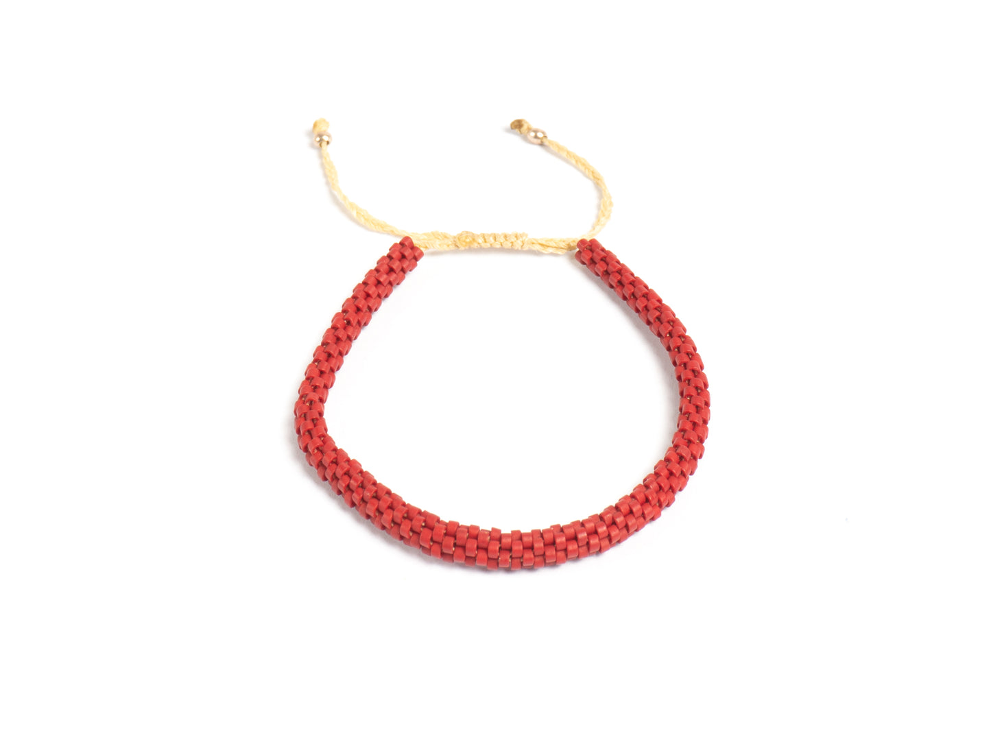 Pulsera Miyuki redondas tinto