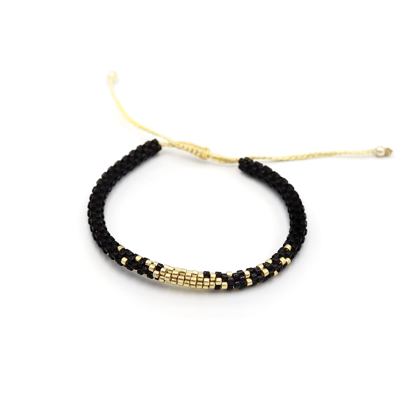Pulsera Miyuki redondas negro