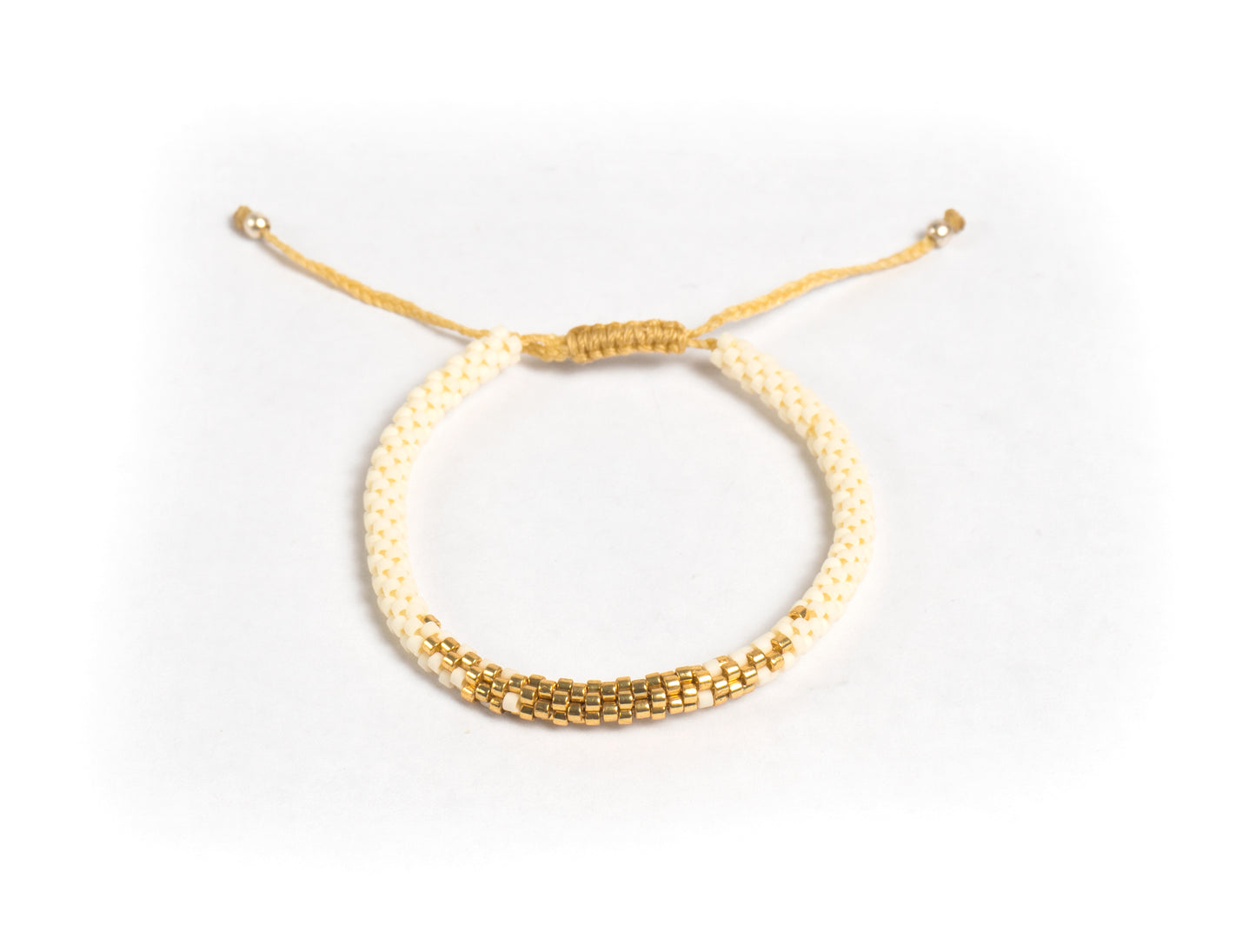 Pulsera Miyuki redonda blanca