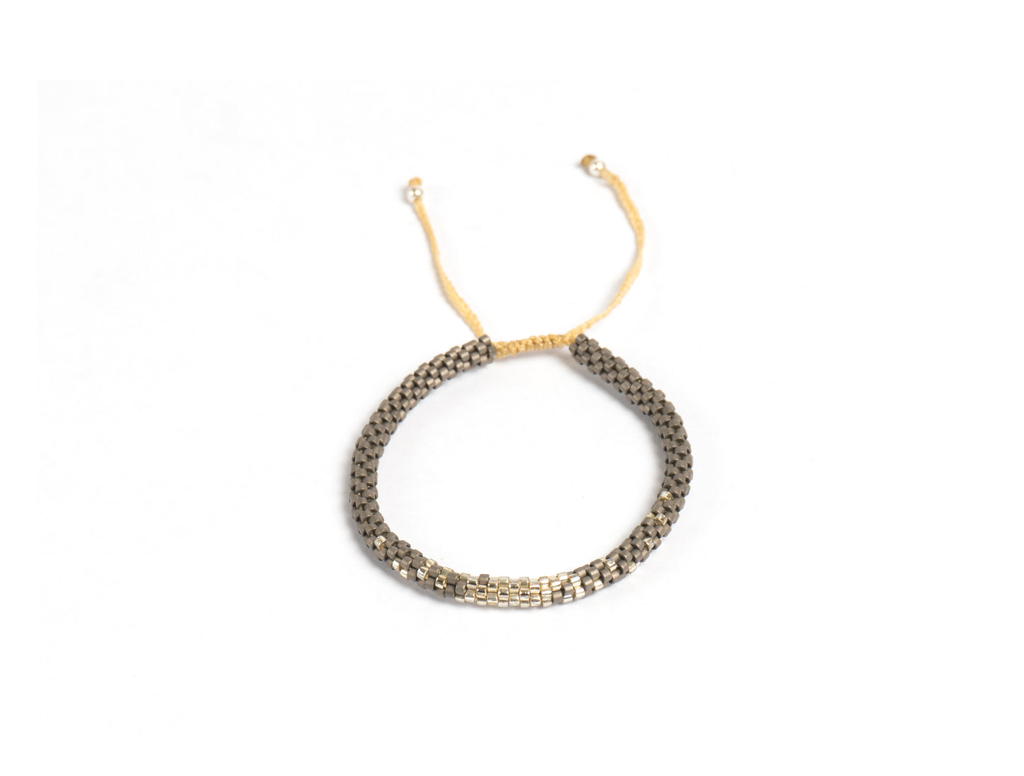Pulsera Miyuki redondas gris