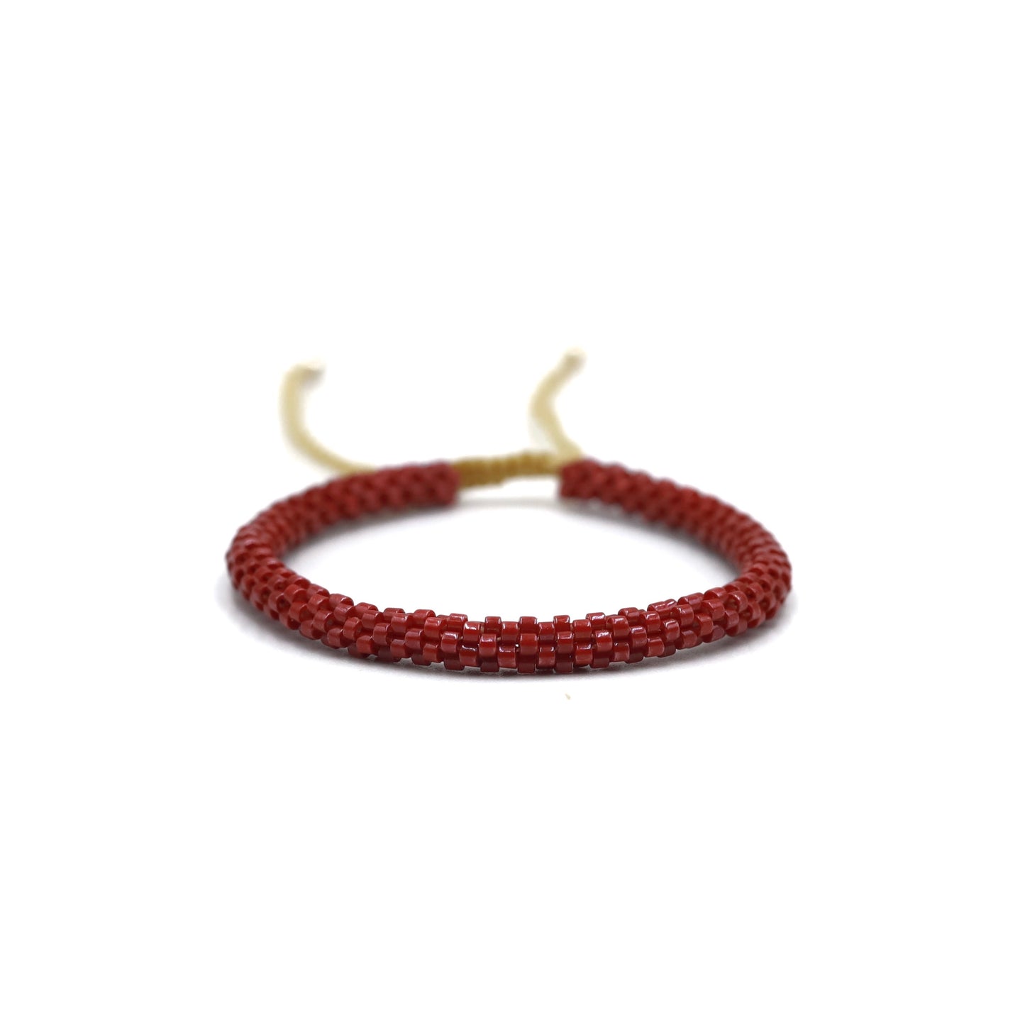 Pulsera Miyuki redondas tinto