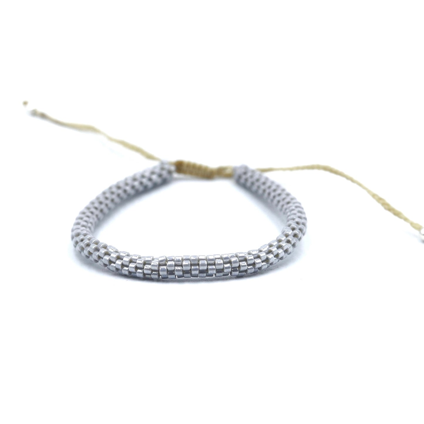 Pulsera Miyuki redondas gris
