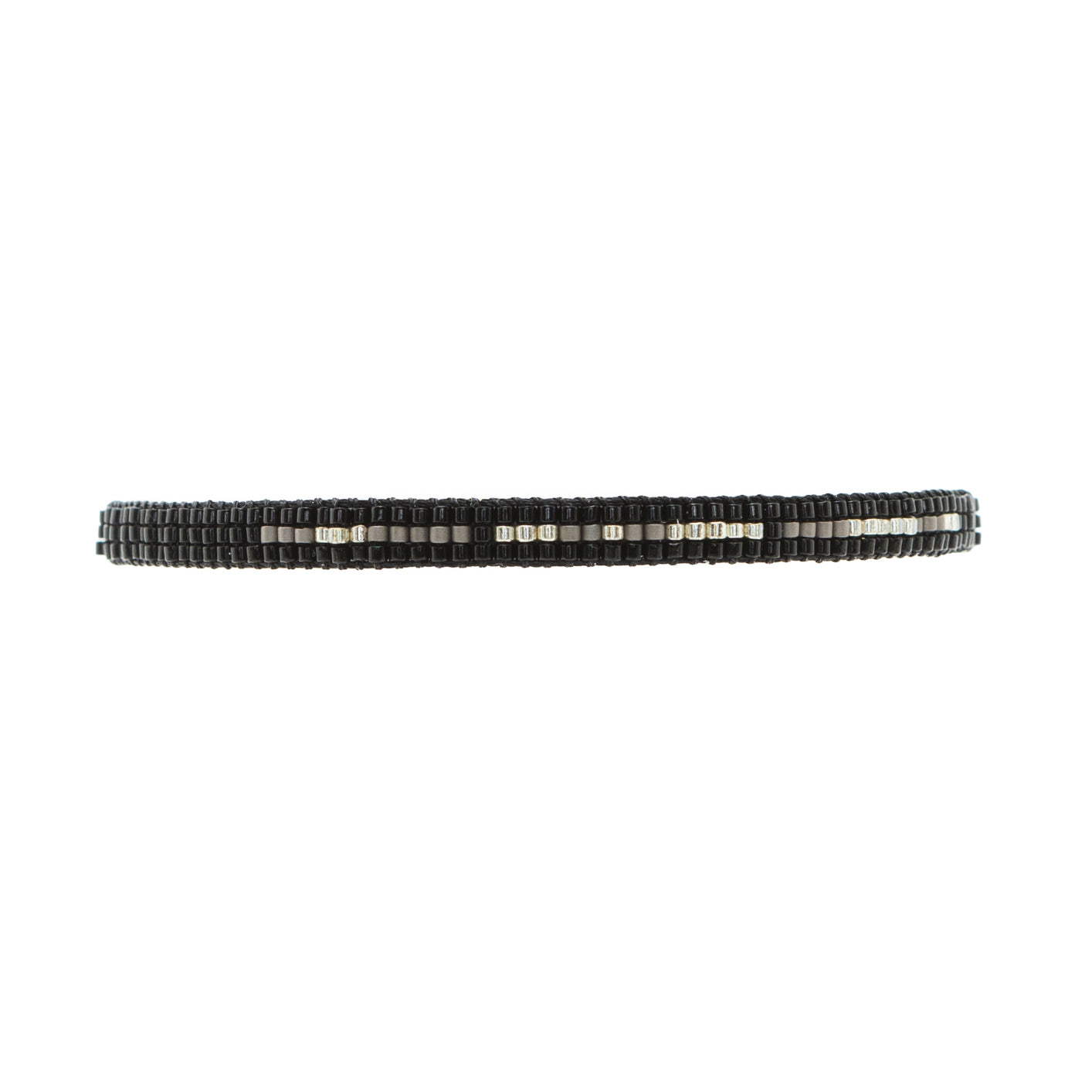 Pulsera Miyuki Caballero Negro gris plata
