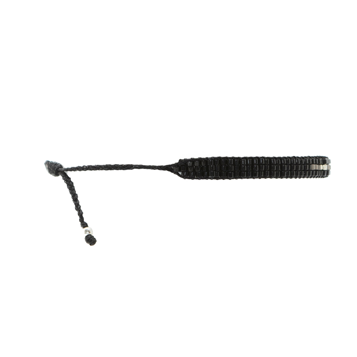 Pulsera Miyuki Caballero Negro gris plata
