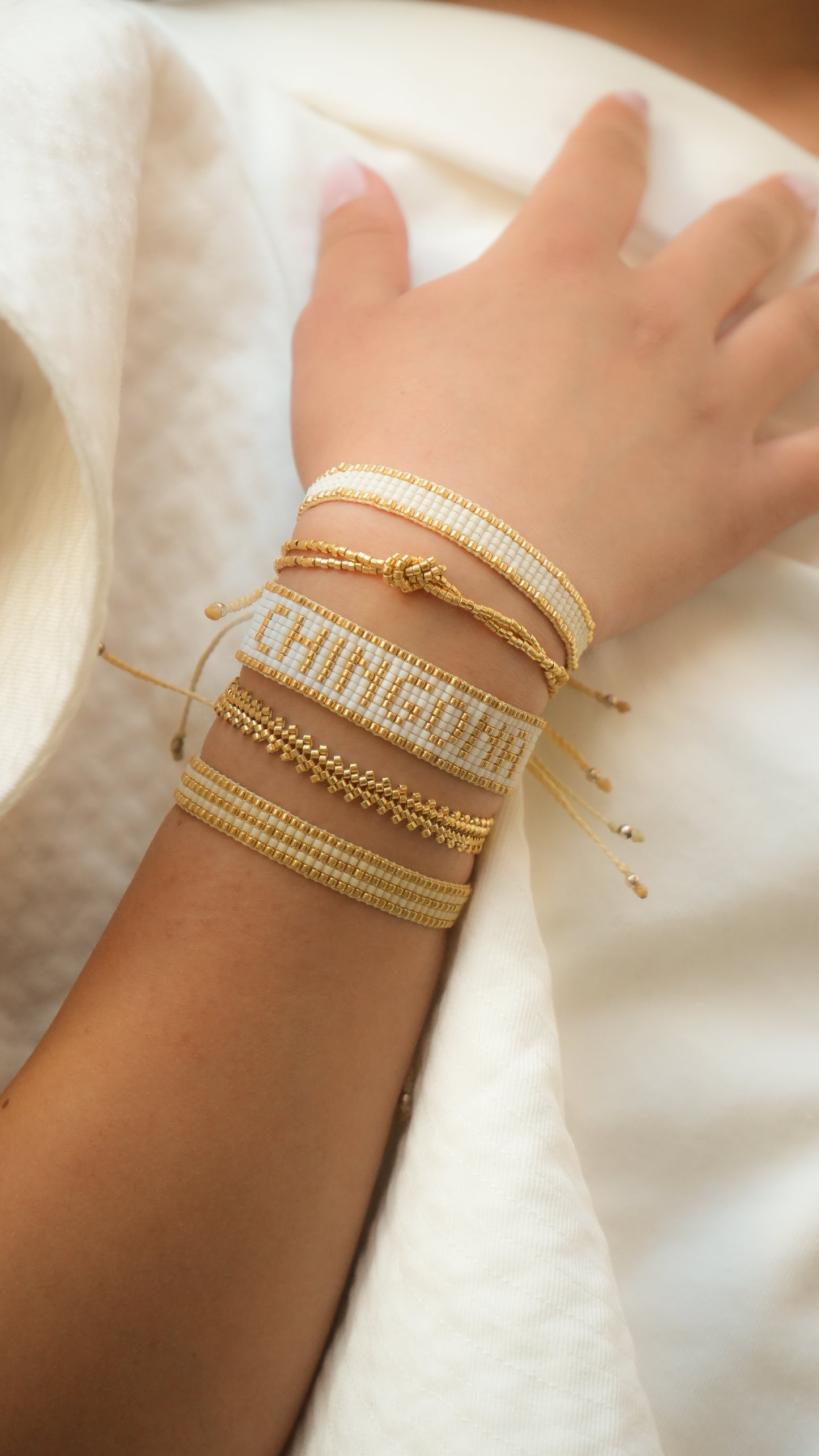 Set CHINGONA blanco y dorada