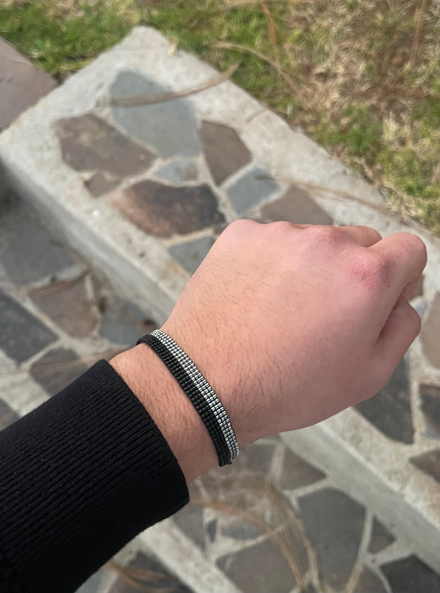 Pulsera Miyuki Caballero LUXE negro y oxford