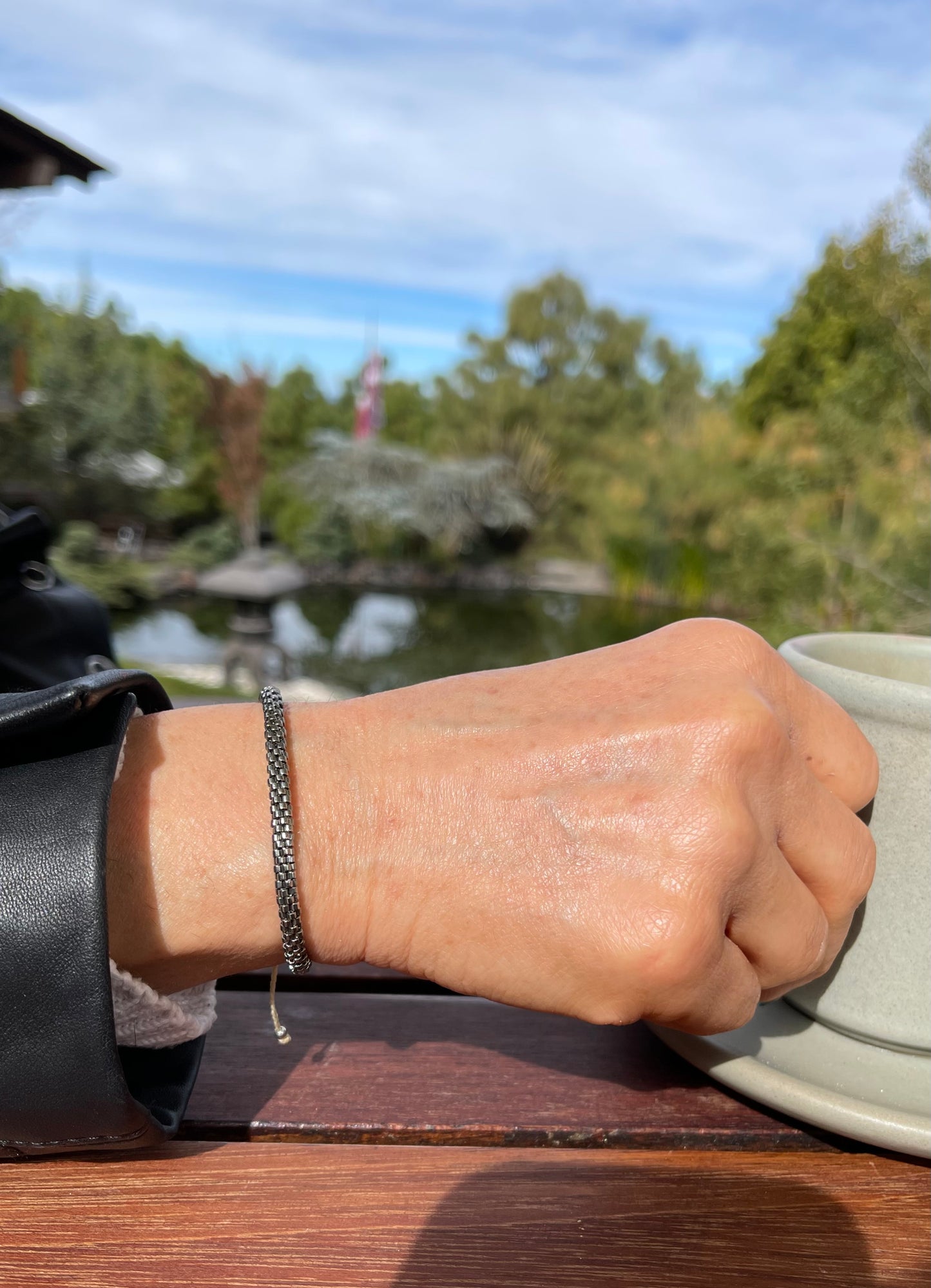 Pulsera Miyuki redondas gris