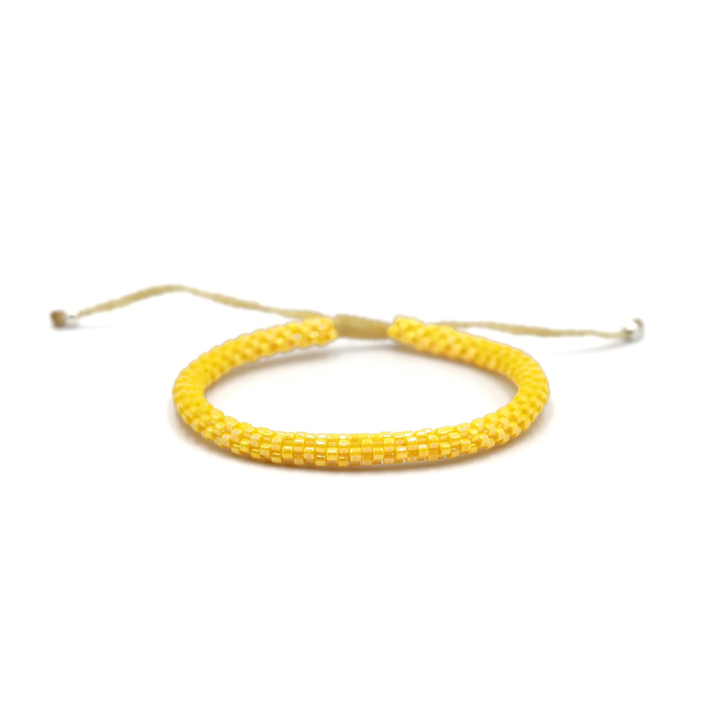 Pulsera Miyuki redonda amarillo brillante
