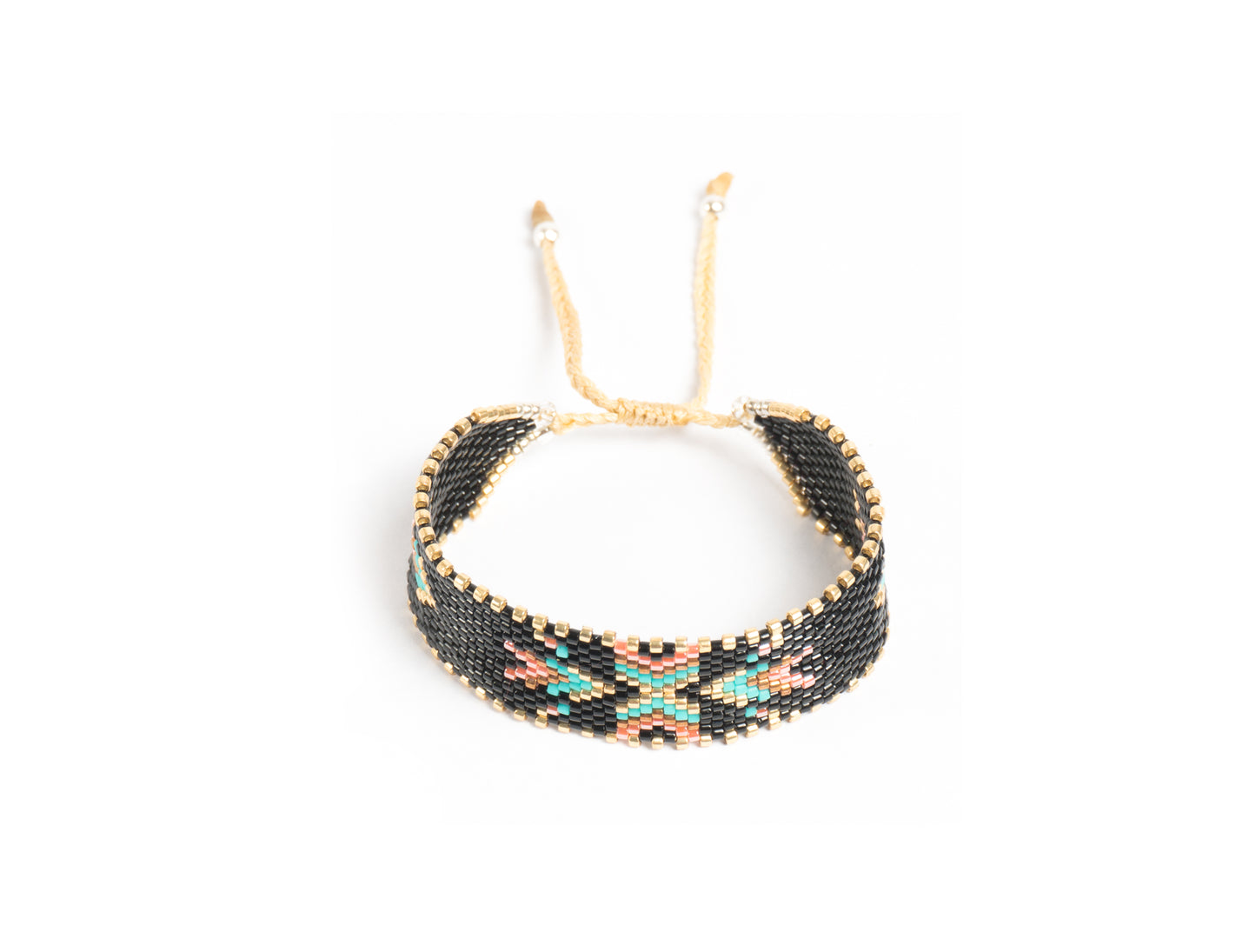 Pulsera Miyuki grande grecas turquesa rosa