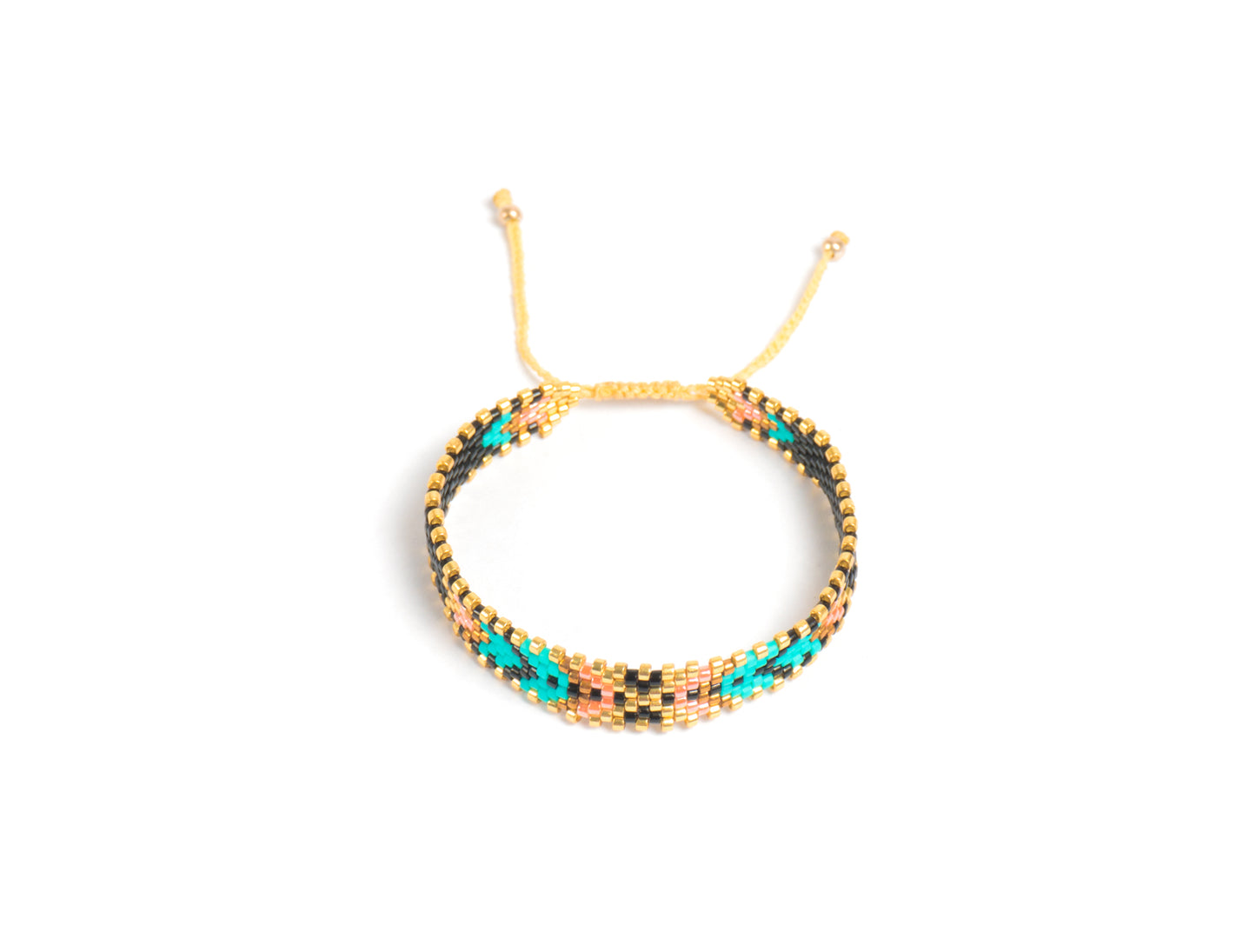 Pulsera Miyuki chica con grecas turqueza rosa