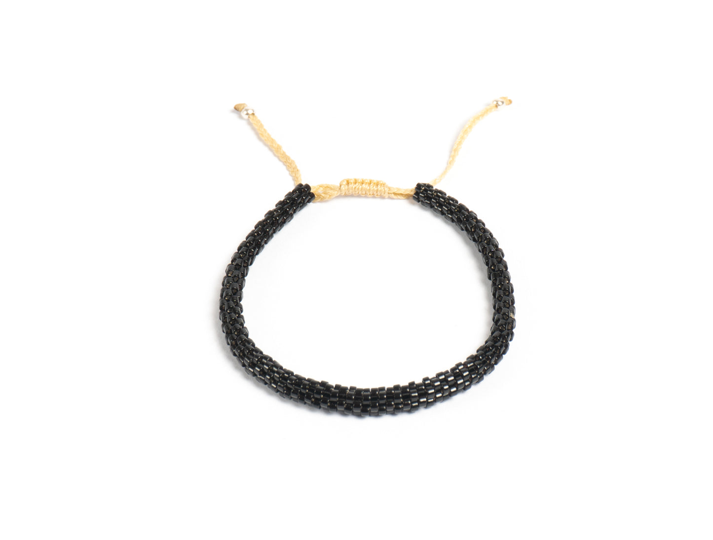 Pulsera Miyuki redondas negro