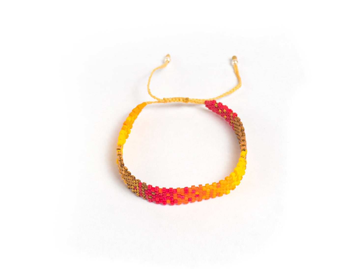 Pulsera Miyuki chica combinacion naranja amarillo ocre
