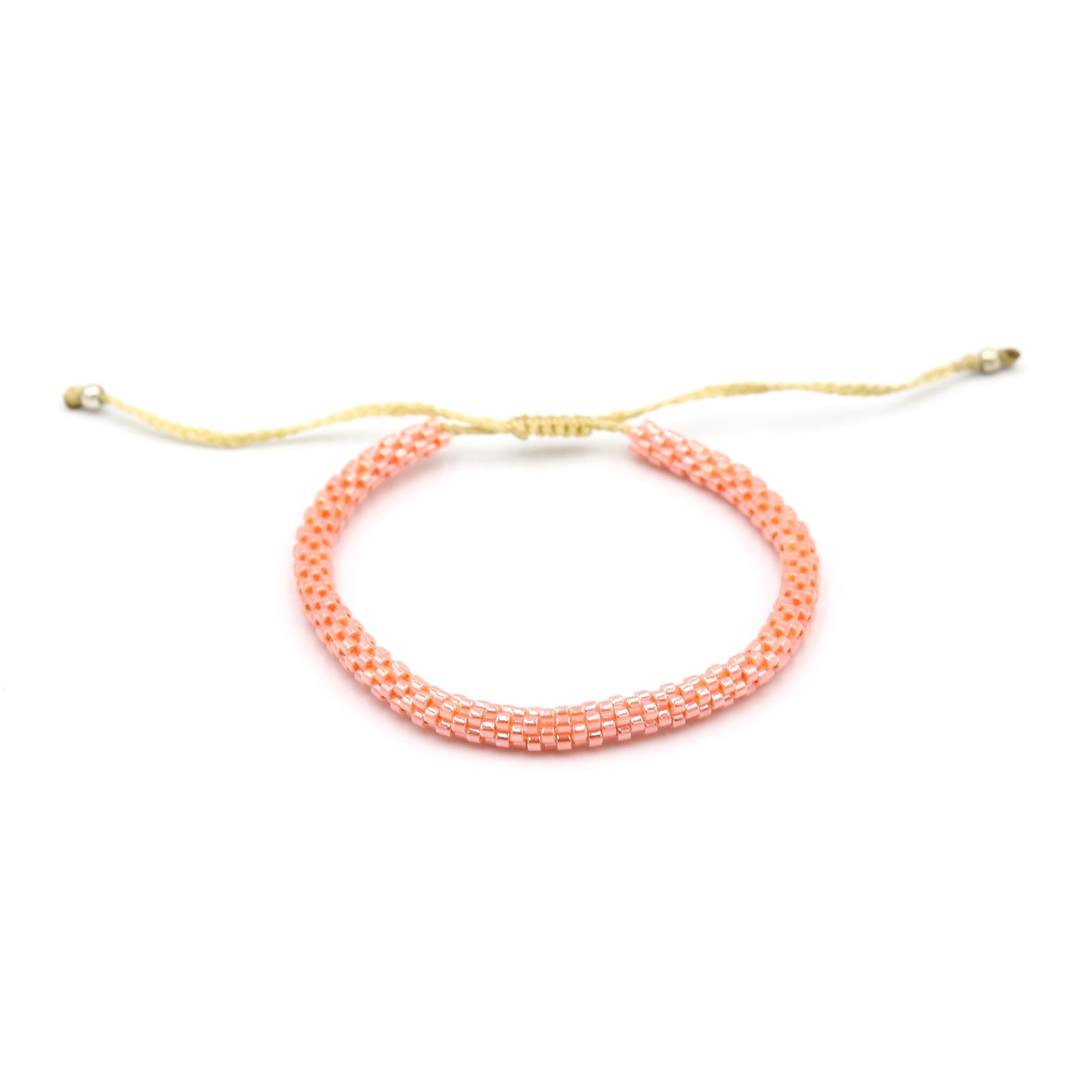 Pulsera Miyuki redonda coral brillante