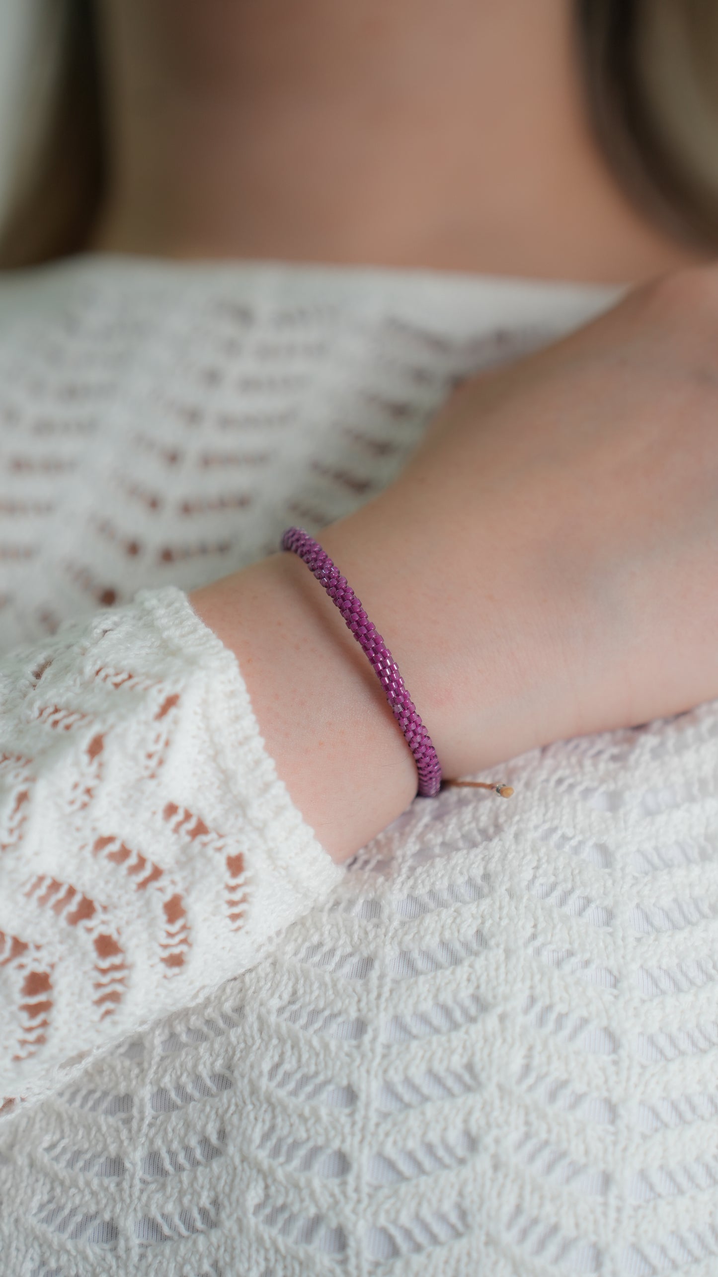 Pulsera MIYUKI redondas lila