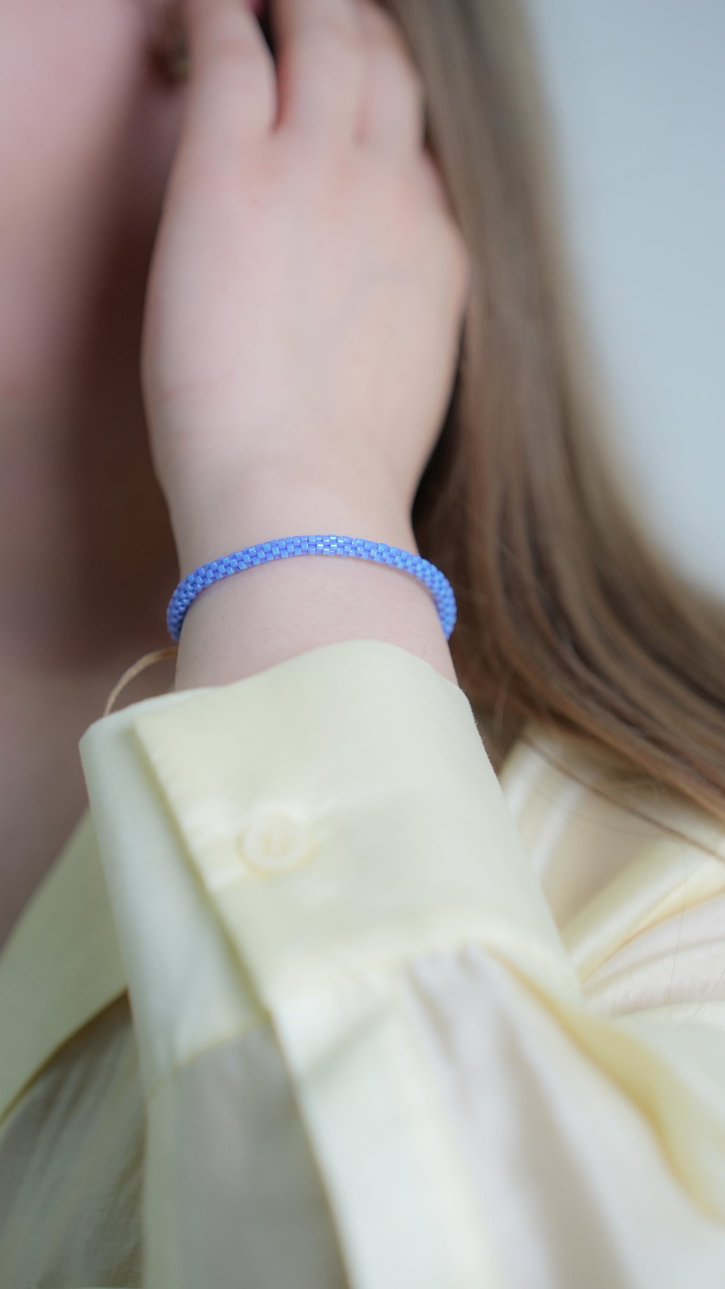 Pulsera Miyuki redondas azul