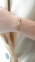 Pulsera Miyuki TRENZA ocre nude negro