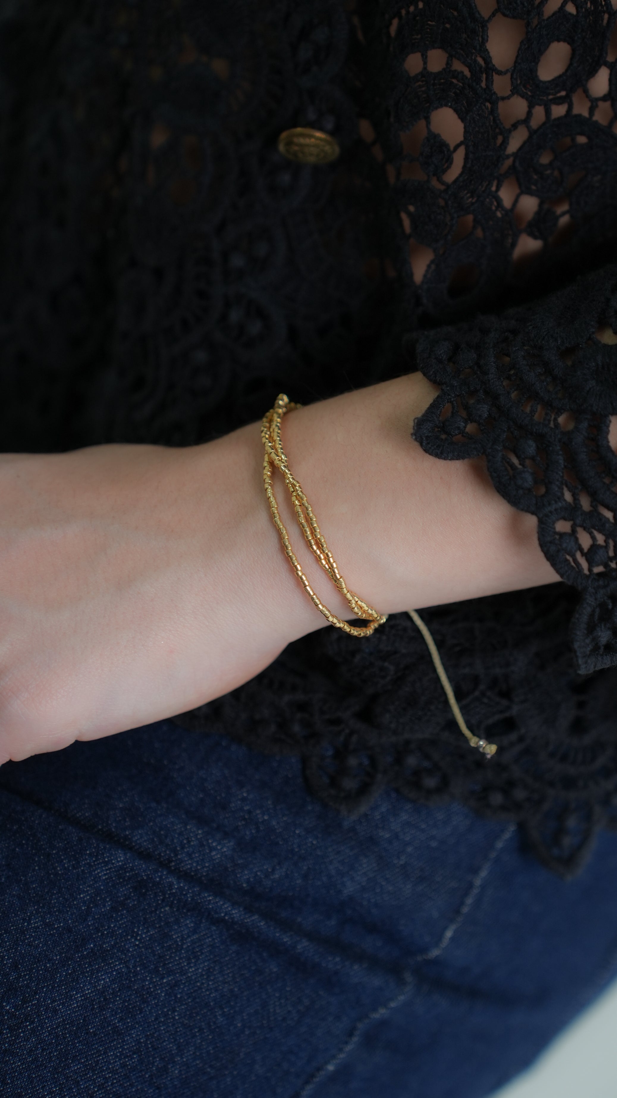 Pulsera Miyuki CLEO dorada