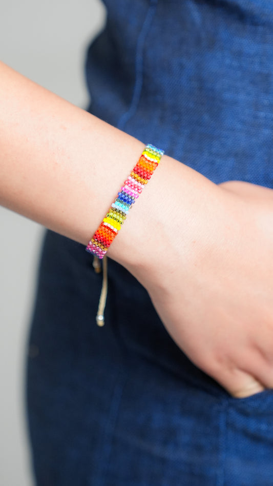 Pulsera Miyuki chica lineas verticales colores