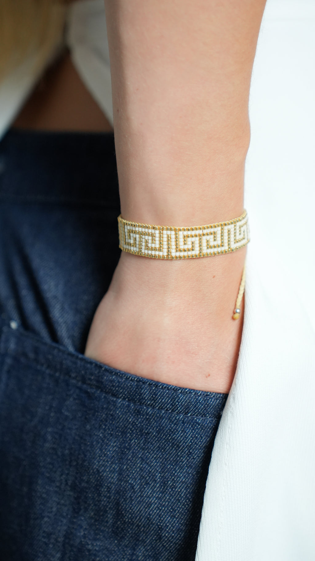 Brazalete MIYUKI Nude grecas doradas