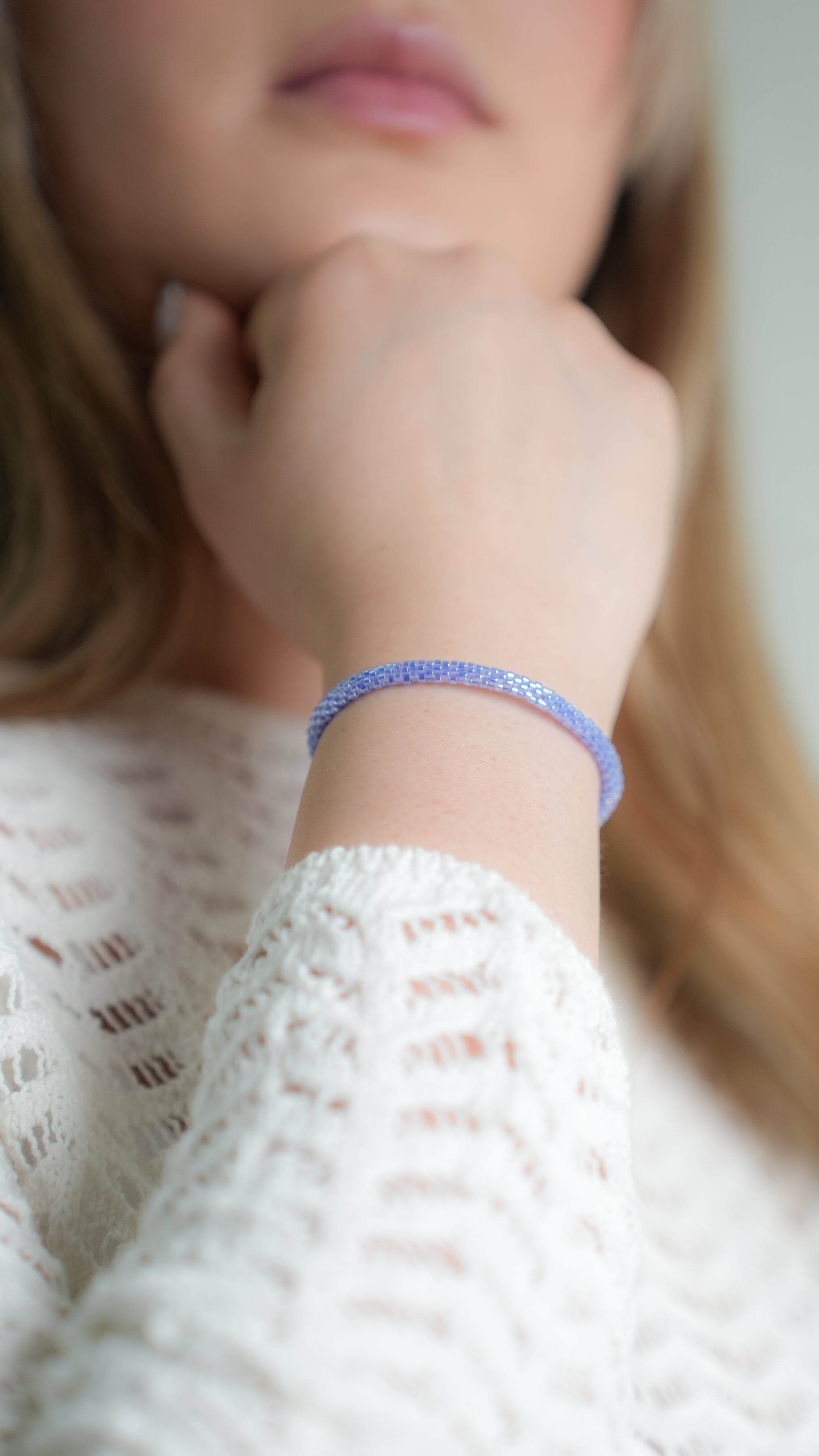 Pulsera Miyuki redondas azul