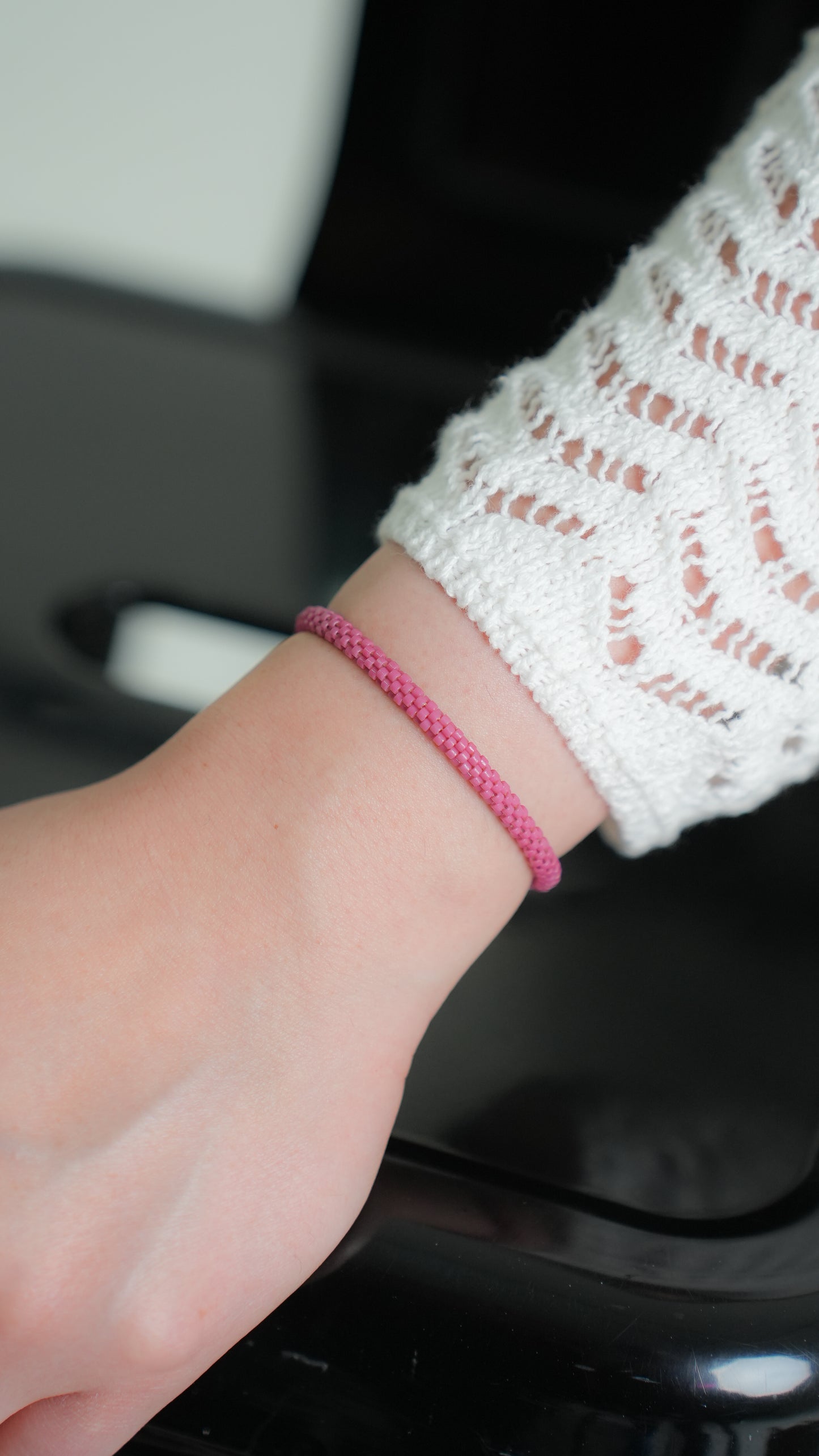 Pulsera Miyuki redondas rosa
