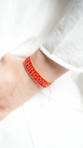 Brazalete CHINGONA rojo y dorado