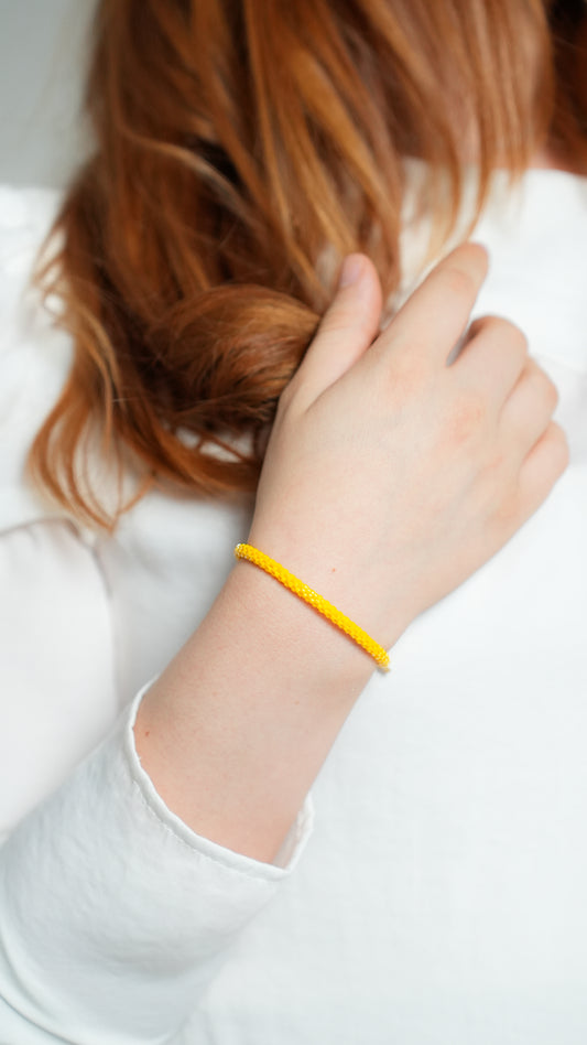 Pulsera Miyuki redonda amarillo brillante