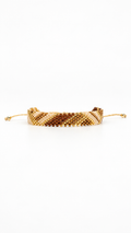 Pulsera Chica Combinación Café  Nude y Dorado