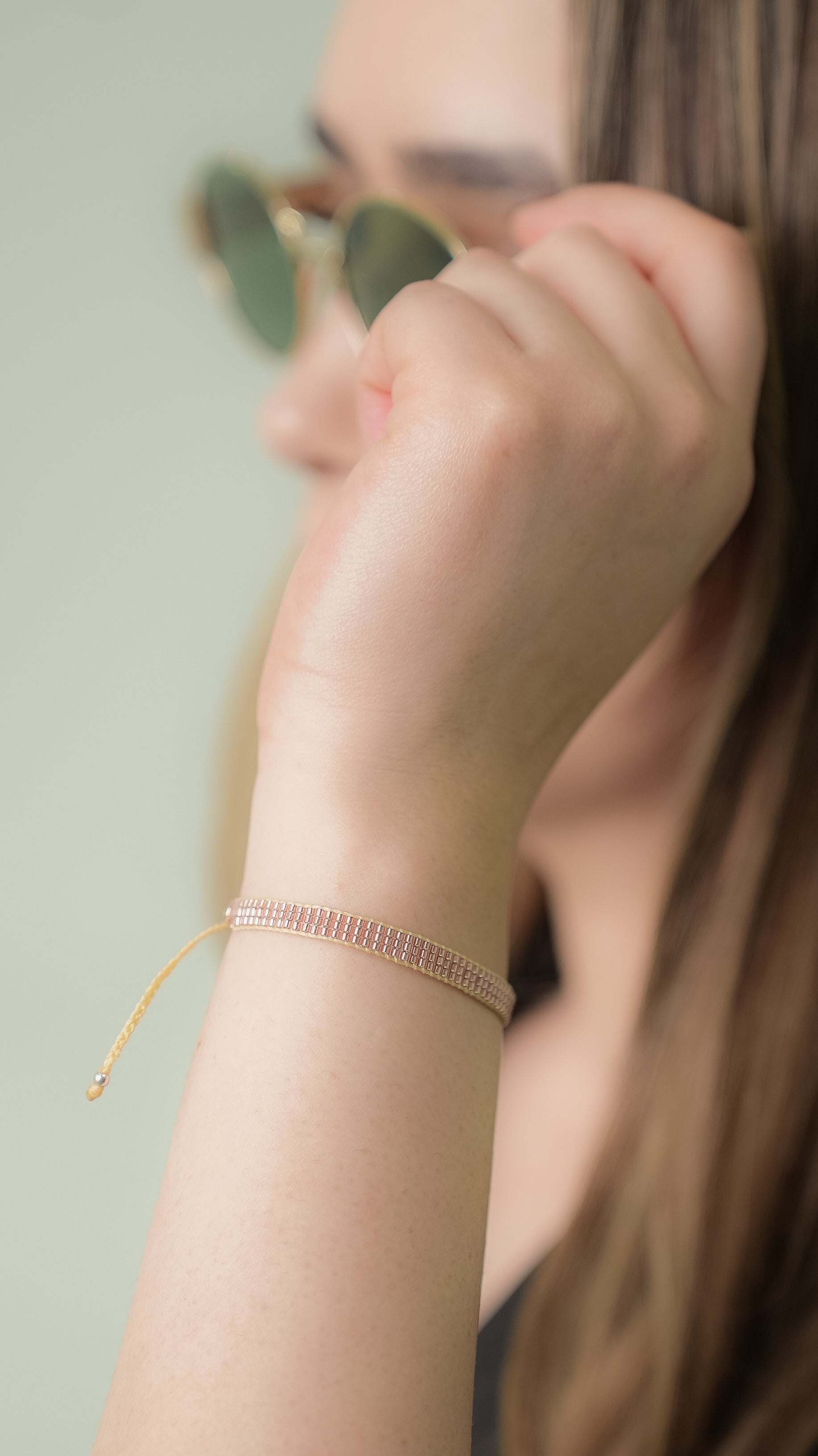 Pulsera Miyuki 3 lineas ROSE GOLD
