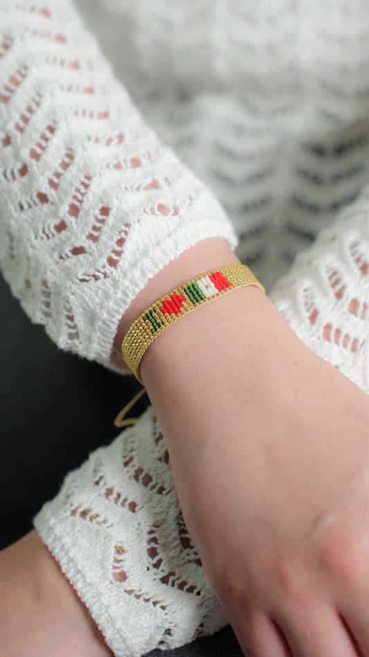 Pulsera Miyuki Dorada AMO MÉXICO