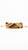 Pulsera Grande Combinación Café Nude y Dorado