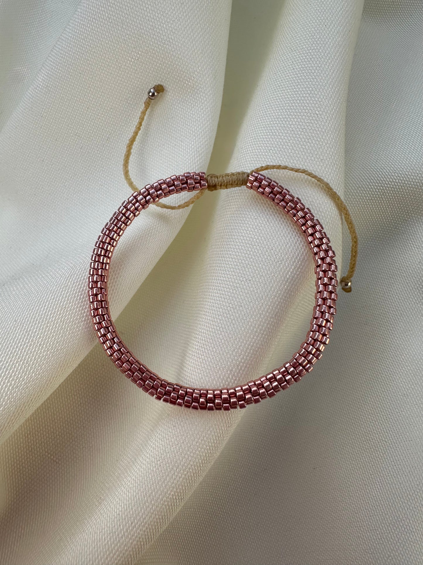Pulsera Miyuki redonda rose intenso