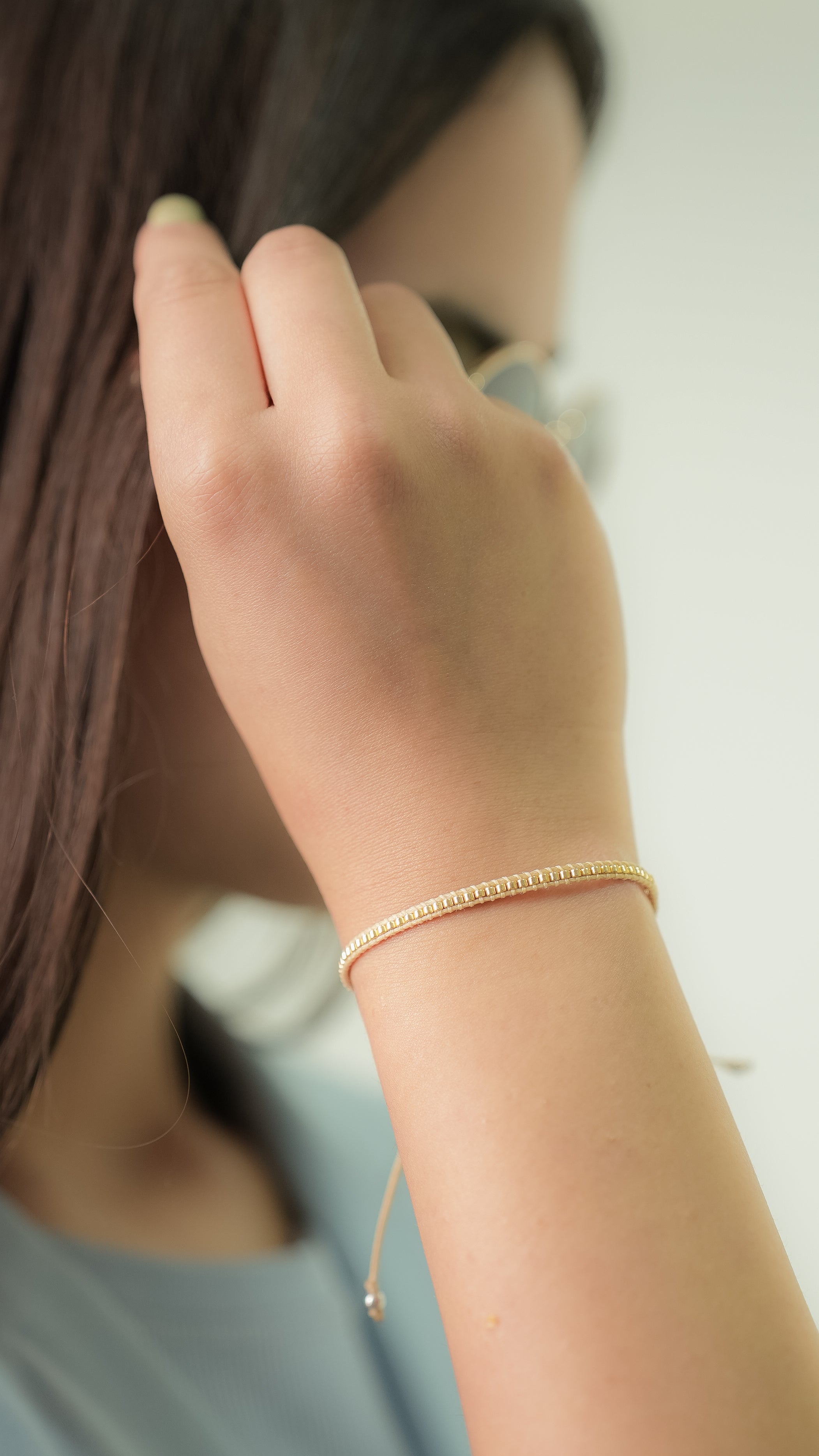 Pulsera Miyuki linea sencilla Nude