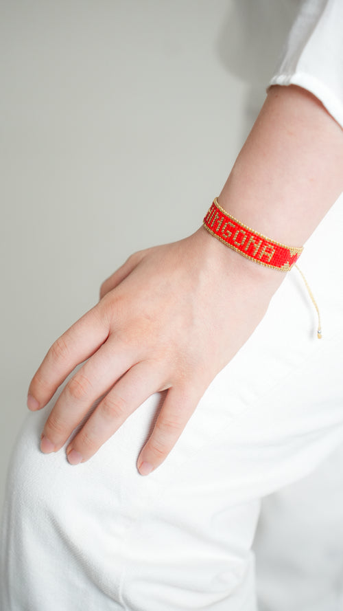 Brazalete CHINGONA rojo y dorado