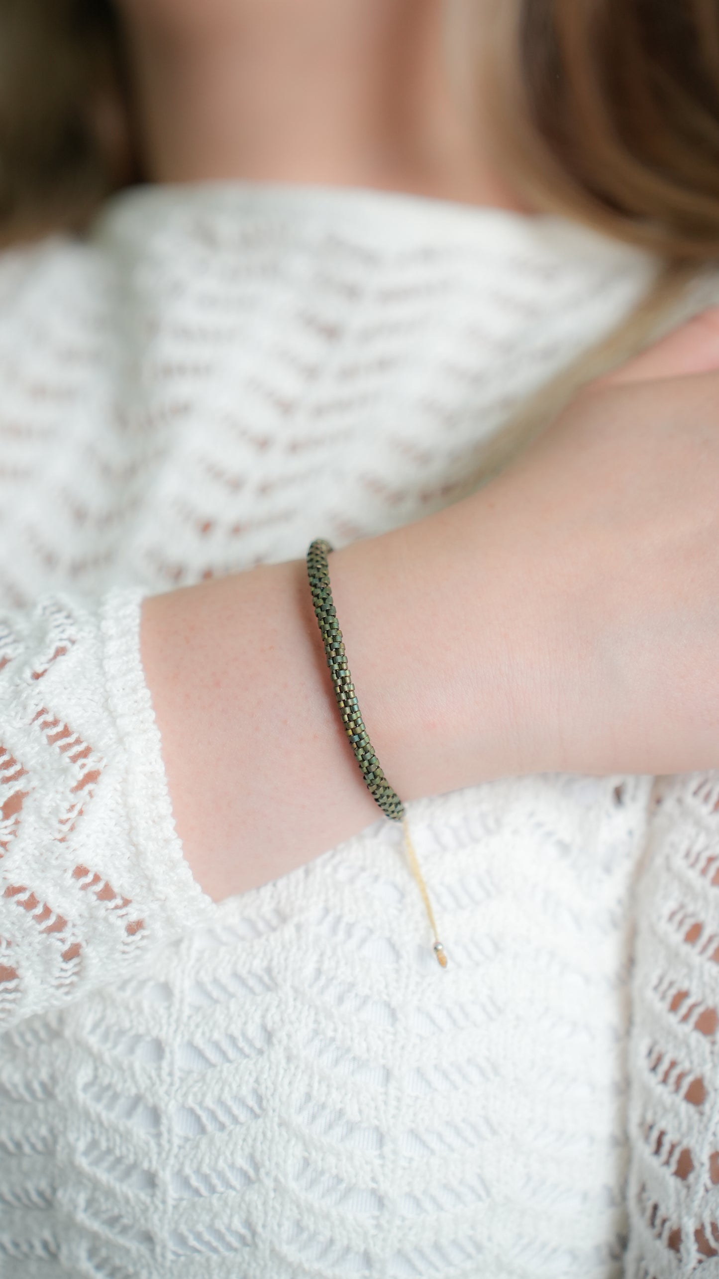 Pulsera Miyuki redondas verde