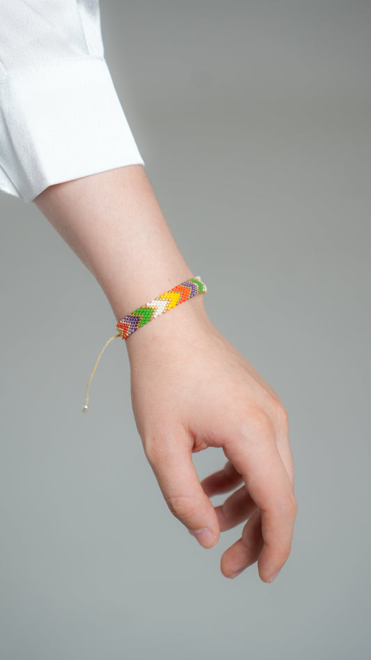 Pulsera Miyuki chica Flechas amarillo naranja verde