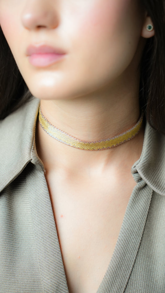 Choker Miyuki dorado orilla rose