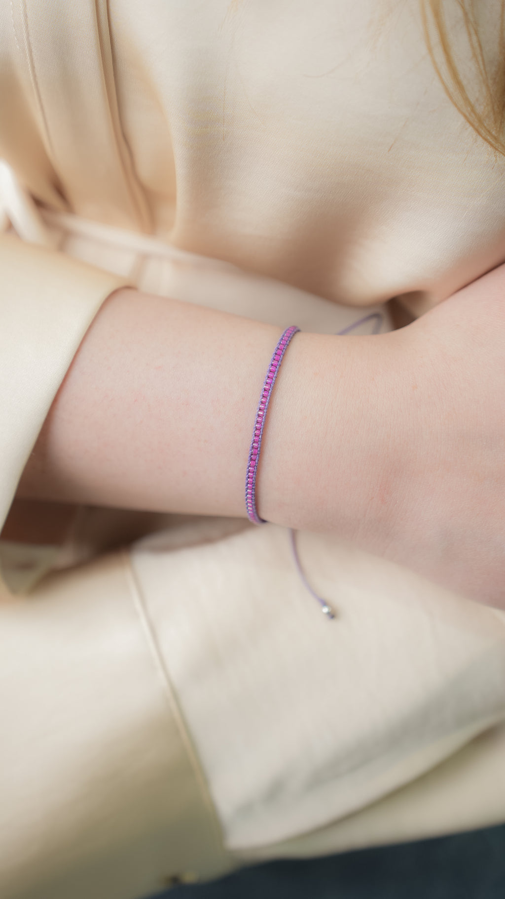 Pulsera Miyuki linea sencilla Morada